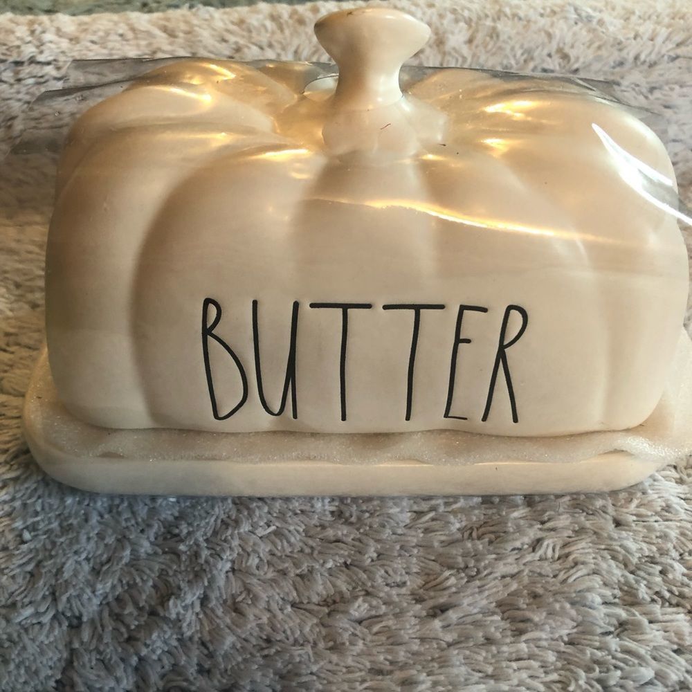 Rae Dunn white butter dish